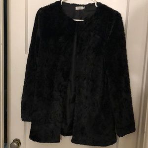 Black faux fur jacket
